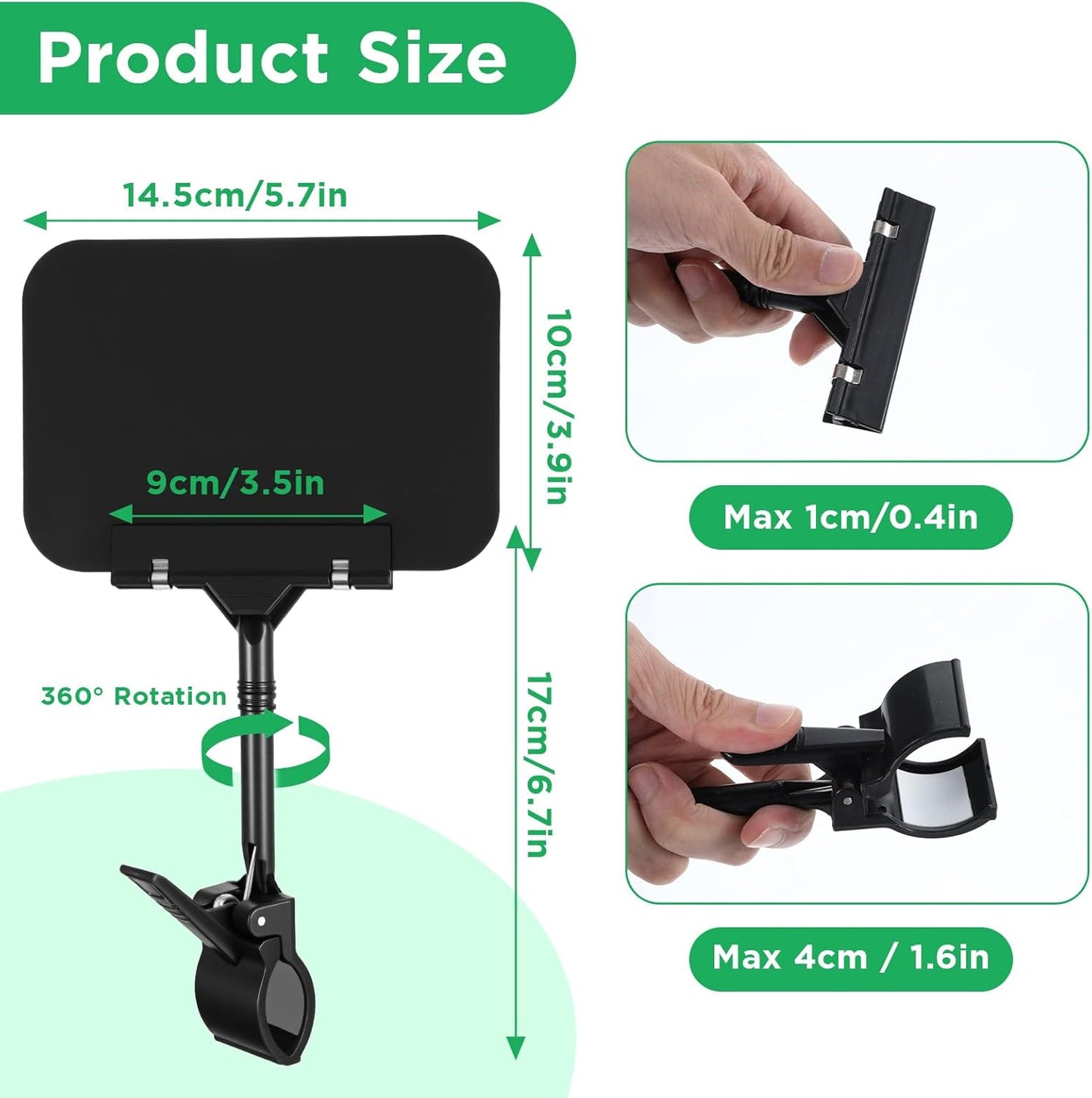 MAQUITA 30 Pcs Price Display Signs, Adjustable Clip on Sign Holder with 30 Clips A6, Rotataing Plastic Chalkboard Sign, Double Sided Mini Blackboard Clips for Store Business Office