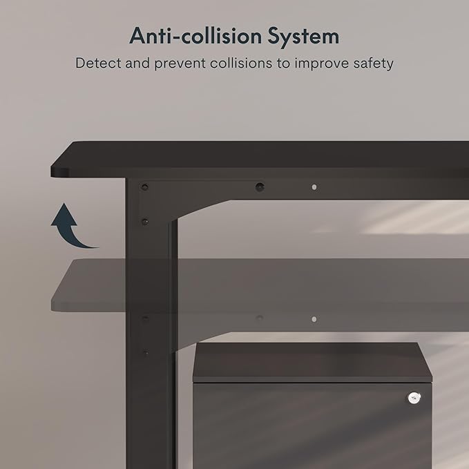 SANODESK 4-Leg Standing Desk, Electric Height Adjustable Desk with Memory Presets for Home Office, Stand up Desk Computer Workstation, 71x32 Inches Black