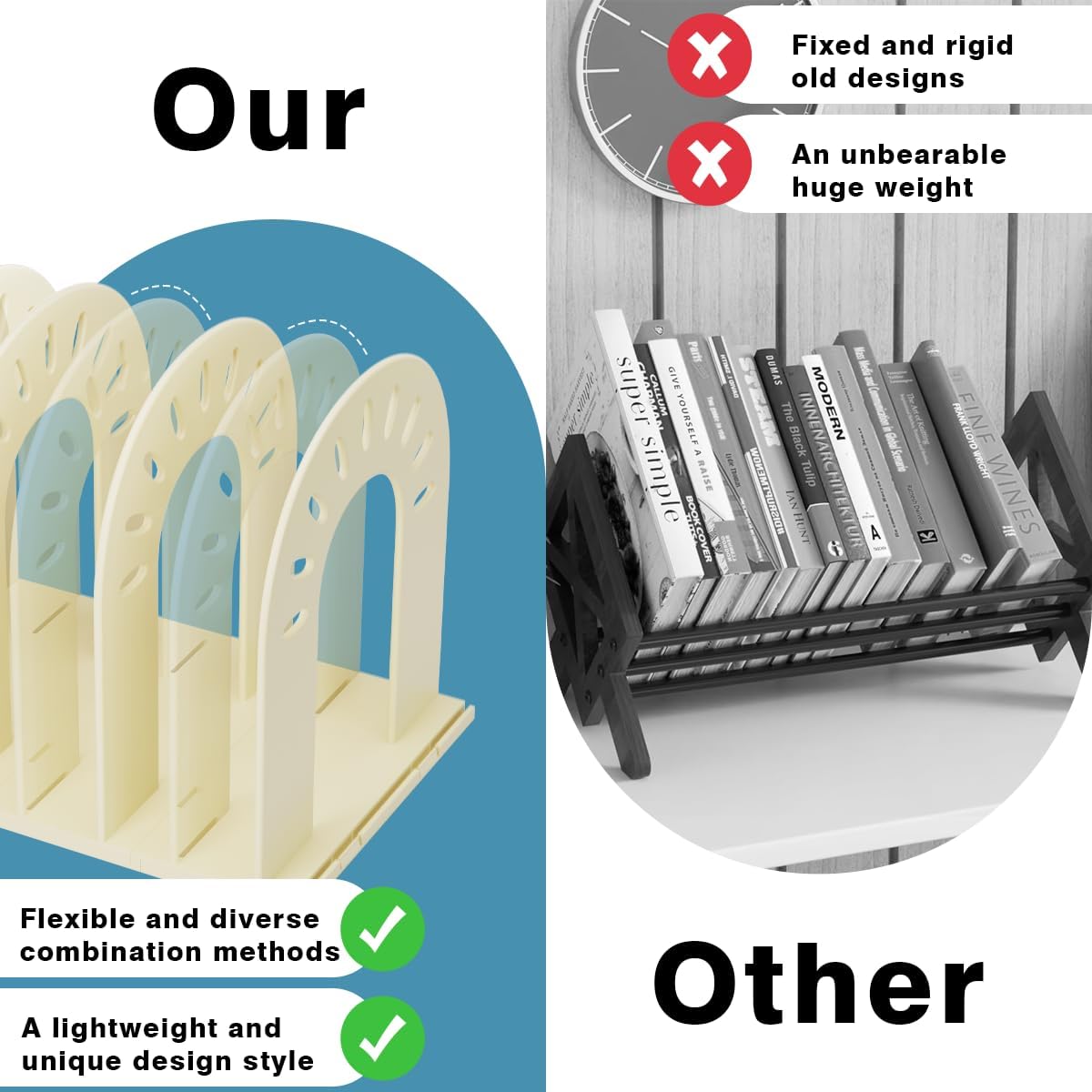 Desk Organizer,Magazine Holder,Desktop File Organizer,Magazine File Holder,Adjustable Vertical File Sorter for Office School and Classroom (white)