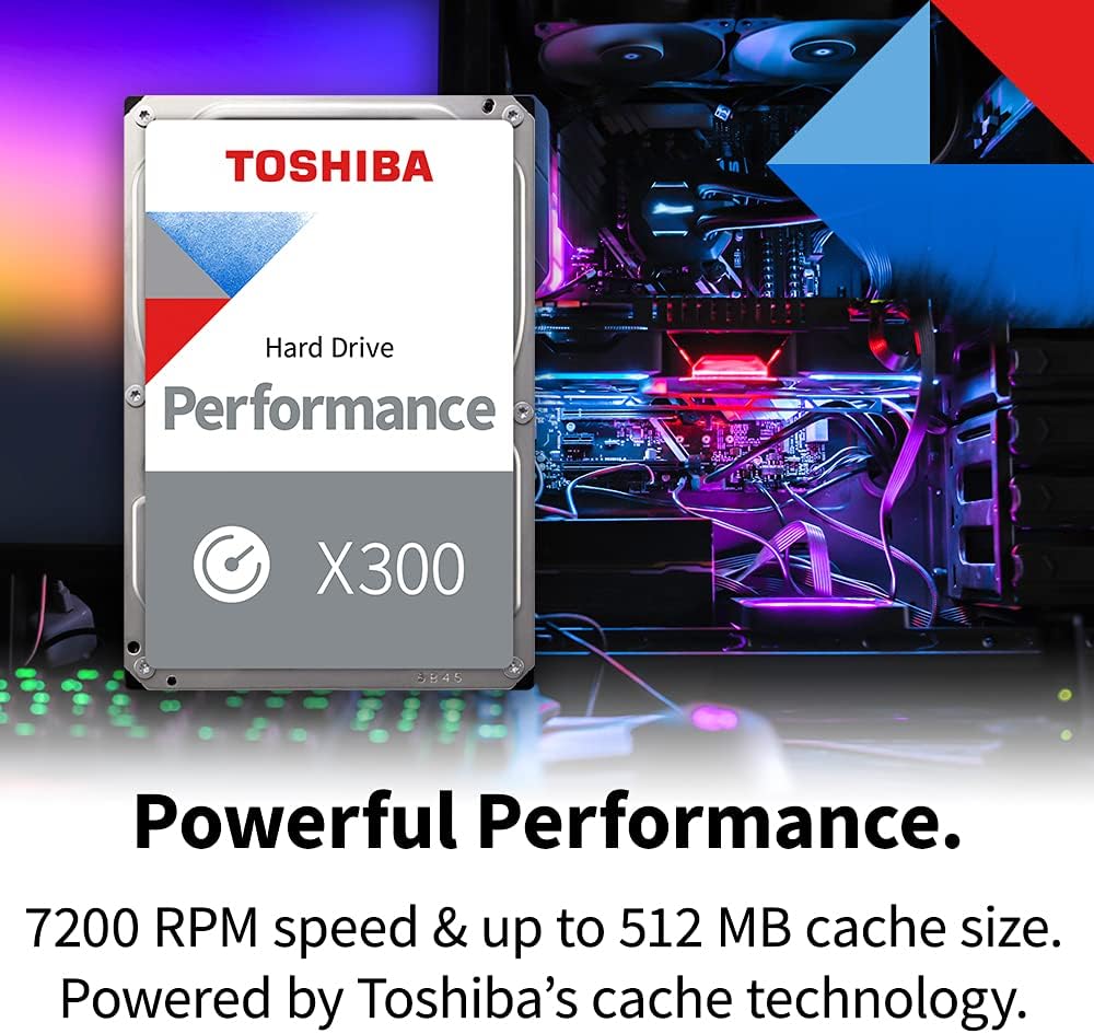 Toshiba X300 14TB Performance & Gaming 3.5-Inch Internal Hard Drive - CMR SATA 6 Gb/s 7200 RPM 512 MB Cache - HDWR51EXZSTA