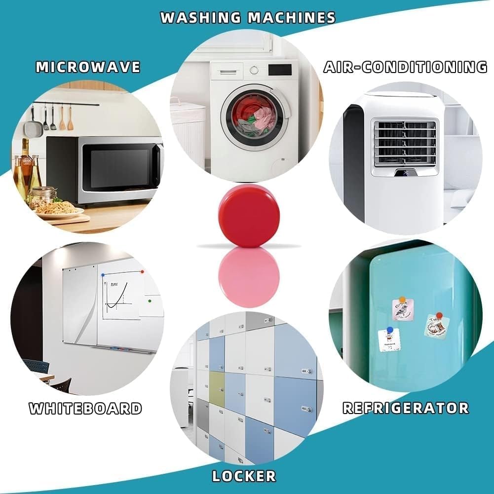 Qualsen Fridge Magnets, 50pcs Small Refrigerator Magnets for Whiteboard, Mini Cute Magnets for Locker, Whiteboard, Kitchen, Office, Classroom (Red)