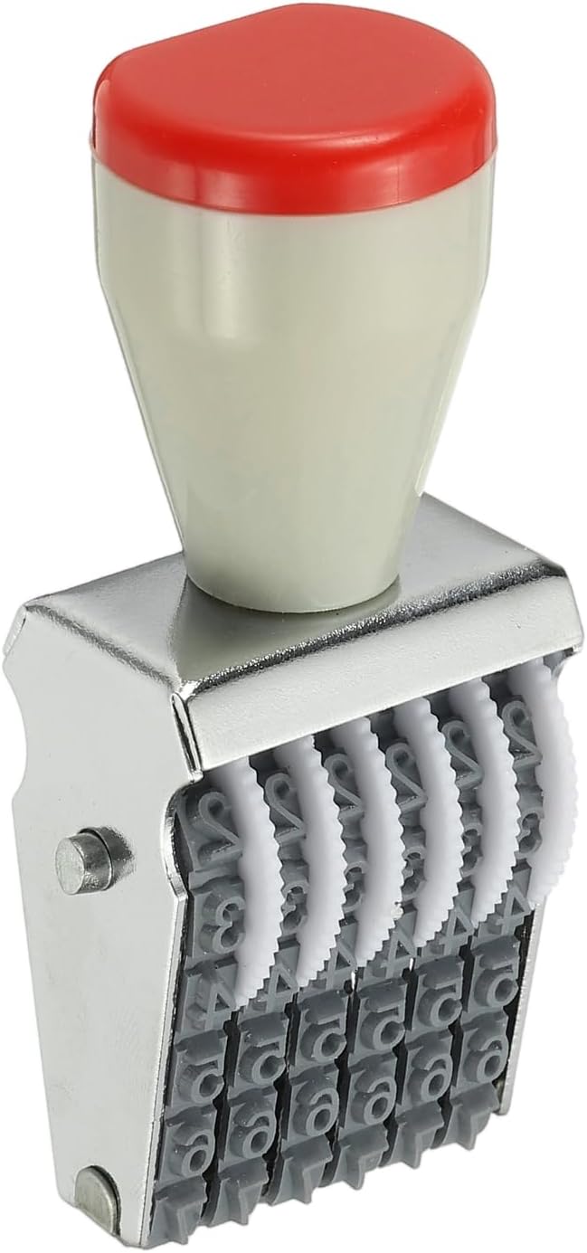 PATIKIL 6 Digit Number Roller Stamp, Adjustable Rubber Stamp Changeable Numerical Symbol Office Date for Business Creative Price Tag