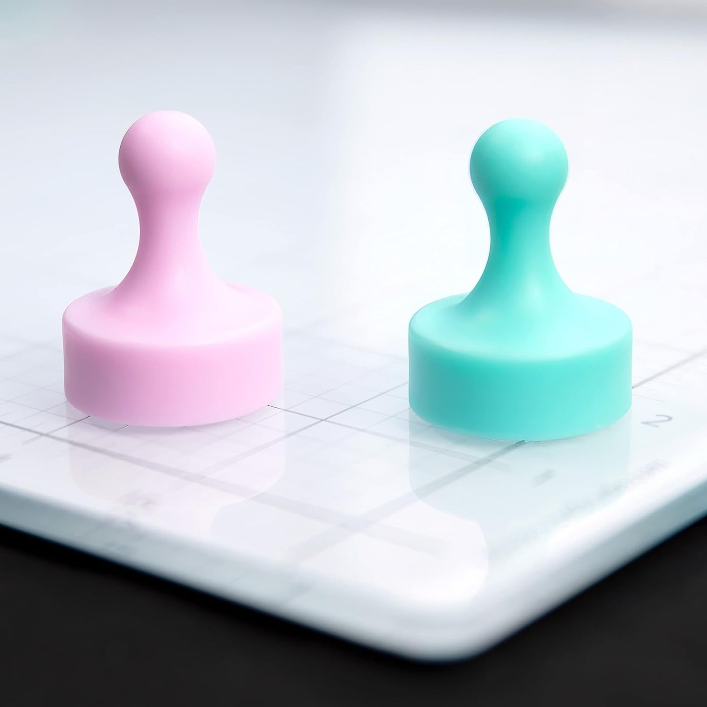 GLASSBOARD STUDIO Powerful Neodymium Magnets, Pawn-Shaped - Strong Fridge/Refrigerator and Whiteboard Magnet, Ideal for Office, Kitchen, Crafts - Rare Earth, Heavy Duty (2, Cotton Candy Pink)