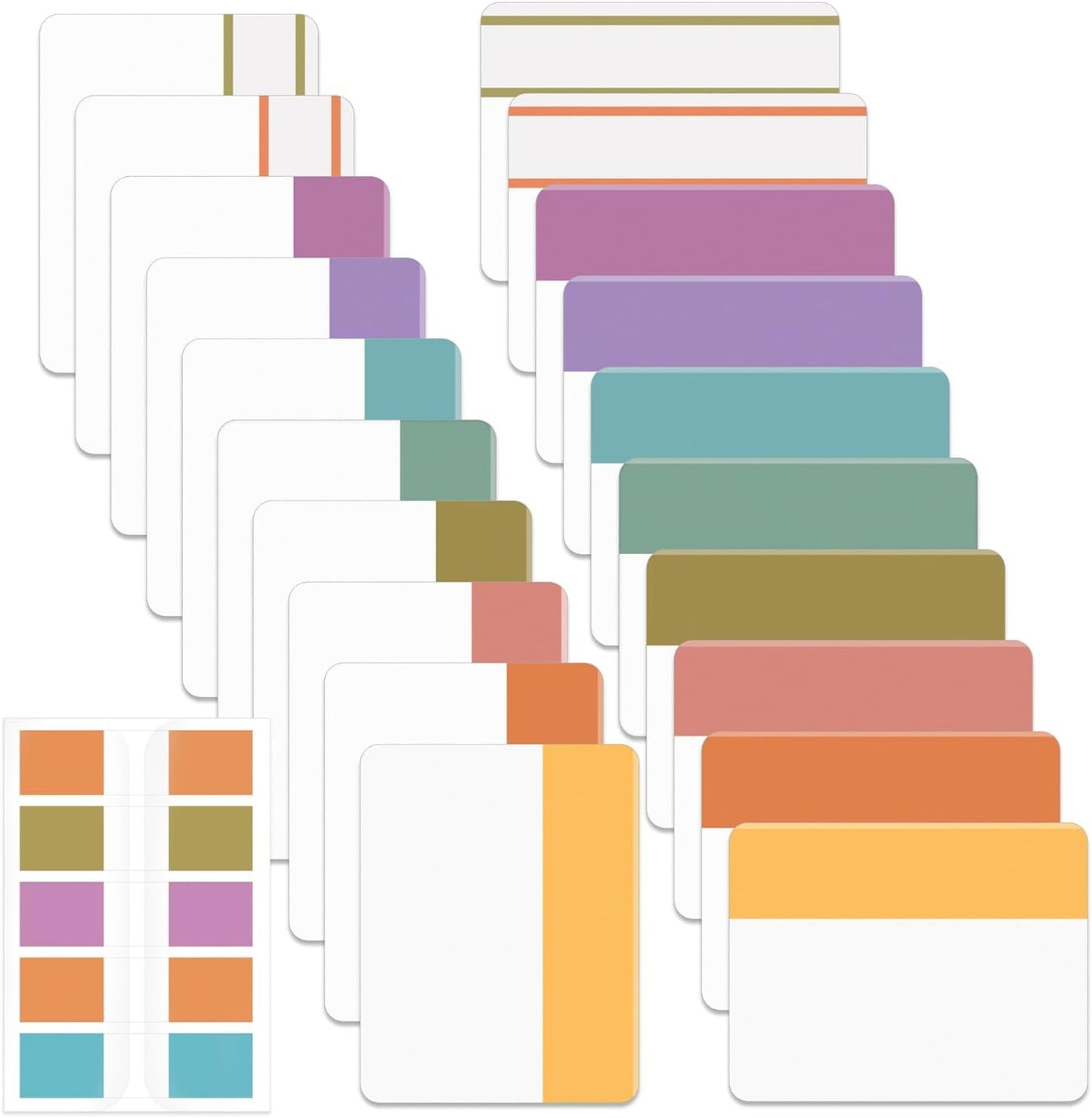 Mr. Pen- Sticky Index Tabs, 500 Pcs, 21 Sets, Colorful Sticky Tabs for Notebooks, Page Markers, Page Tabs for Binders, Page Tabs Sticky Tabs for Books, Notebook Tabs, Book Sticky Tabs for Notebooks