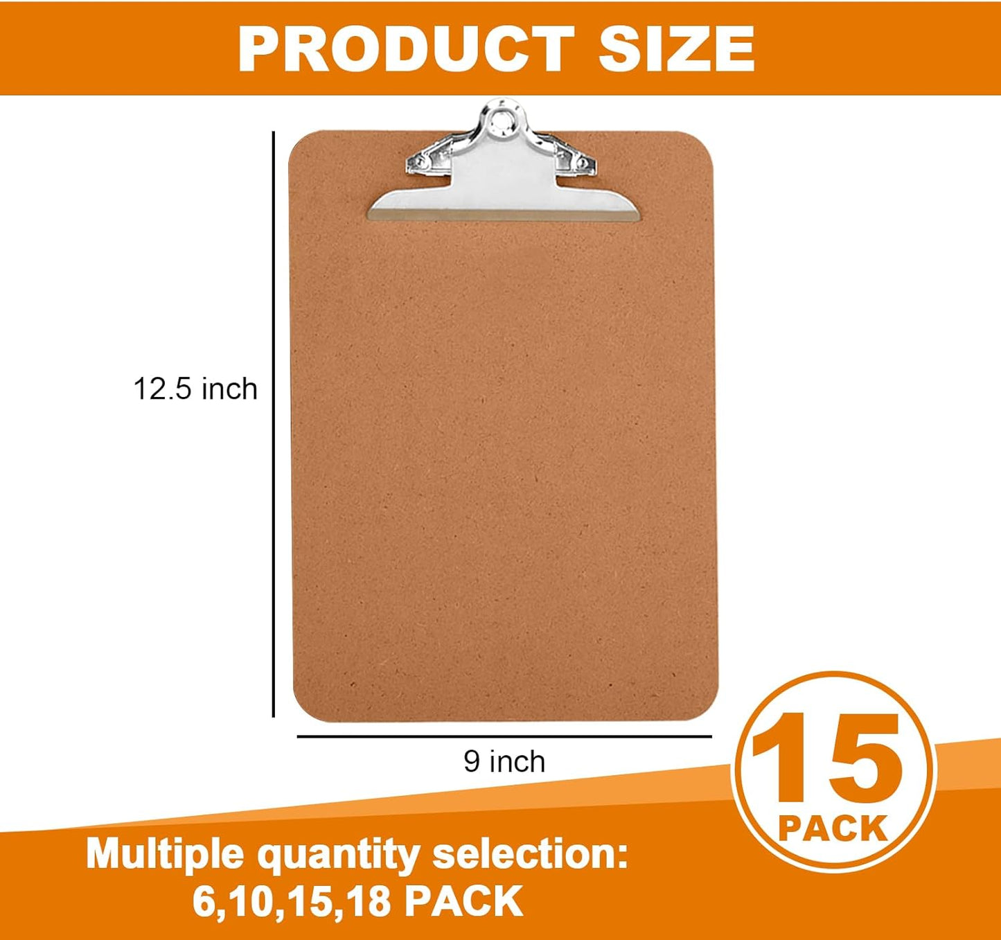 Clipboards, HERKKA 15 Pack Hardboard Office Clipboards Butterfly Clipboards Standard A4 Letter Size, ECO Friendly