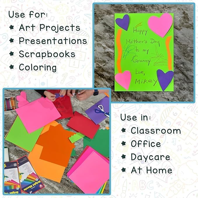 Hygloss Black Cardstock - 11x17-Inch, 50 Sheets, 65 lb/ 176 gsm, Fade-Resistant, Acid-Free Color Card Stock Paper