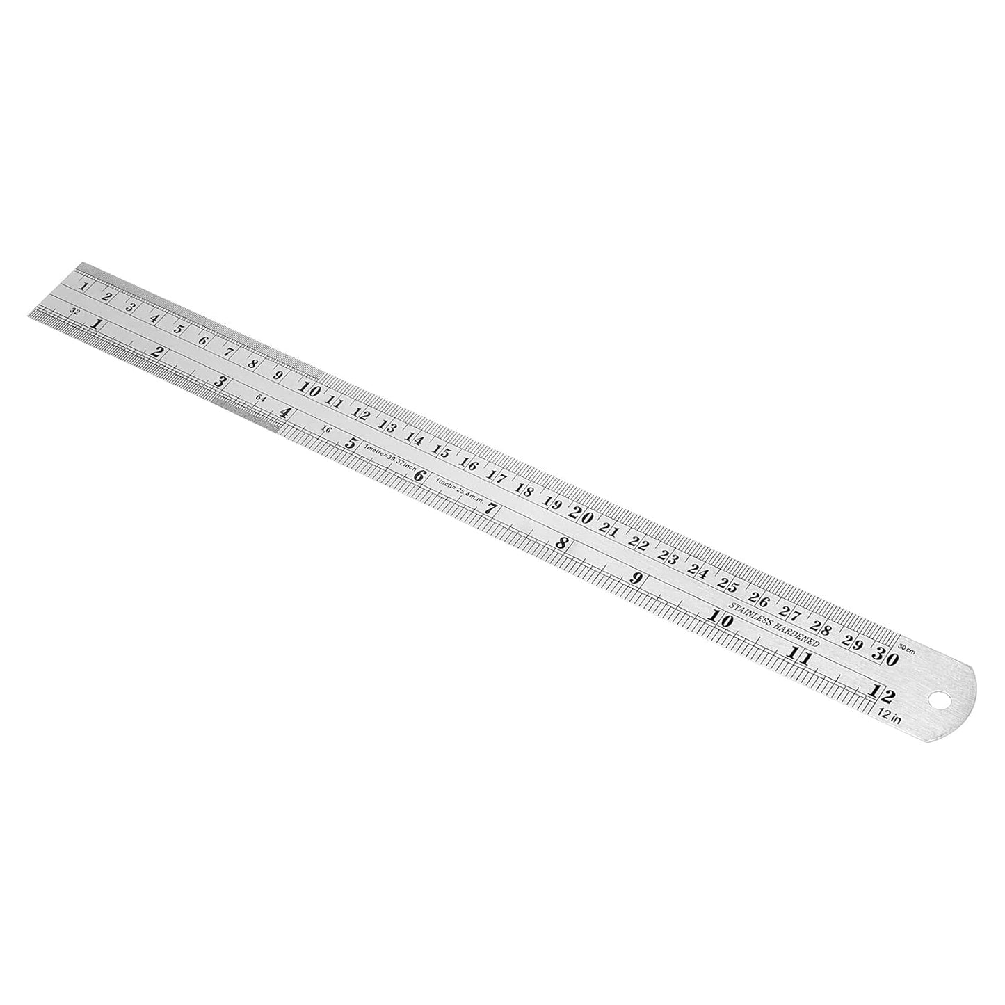 30 Pack 12 Inch Stainless Steel Ruler, Metal Straight Edge Rulers with Inches and Centimeters Precision Measuring Metal Ruler
