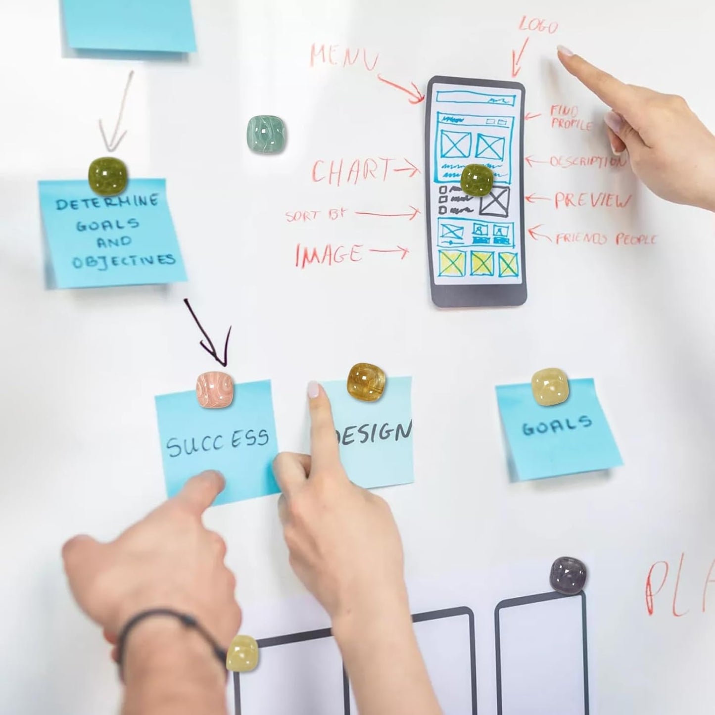 Qualsen Fridge Magnets, Colorful Decorative Cute Refrigerator Magnets for Whiteboard, Locker, Kitchen, Office, Classroom（24 Pcs）