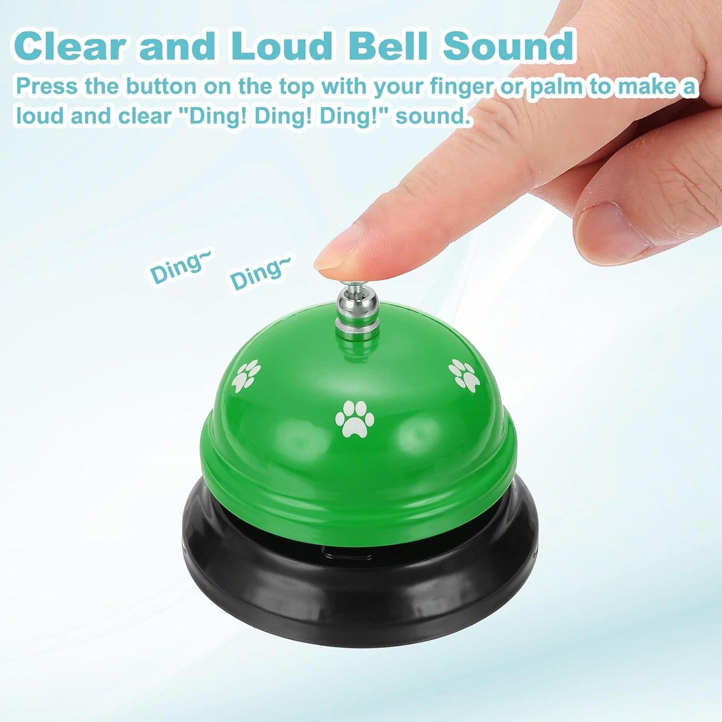 uxcell Desk Service Call Bell, 2.95 Inch Metal Dinner Service Bell Ring for Hotel Restaurant Reception Area and Wedding Party Events, Green