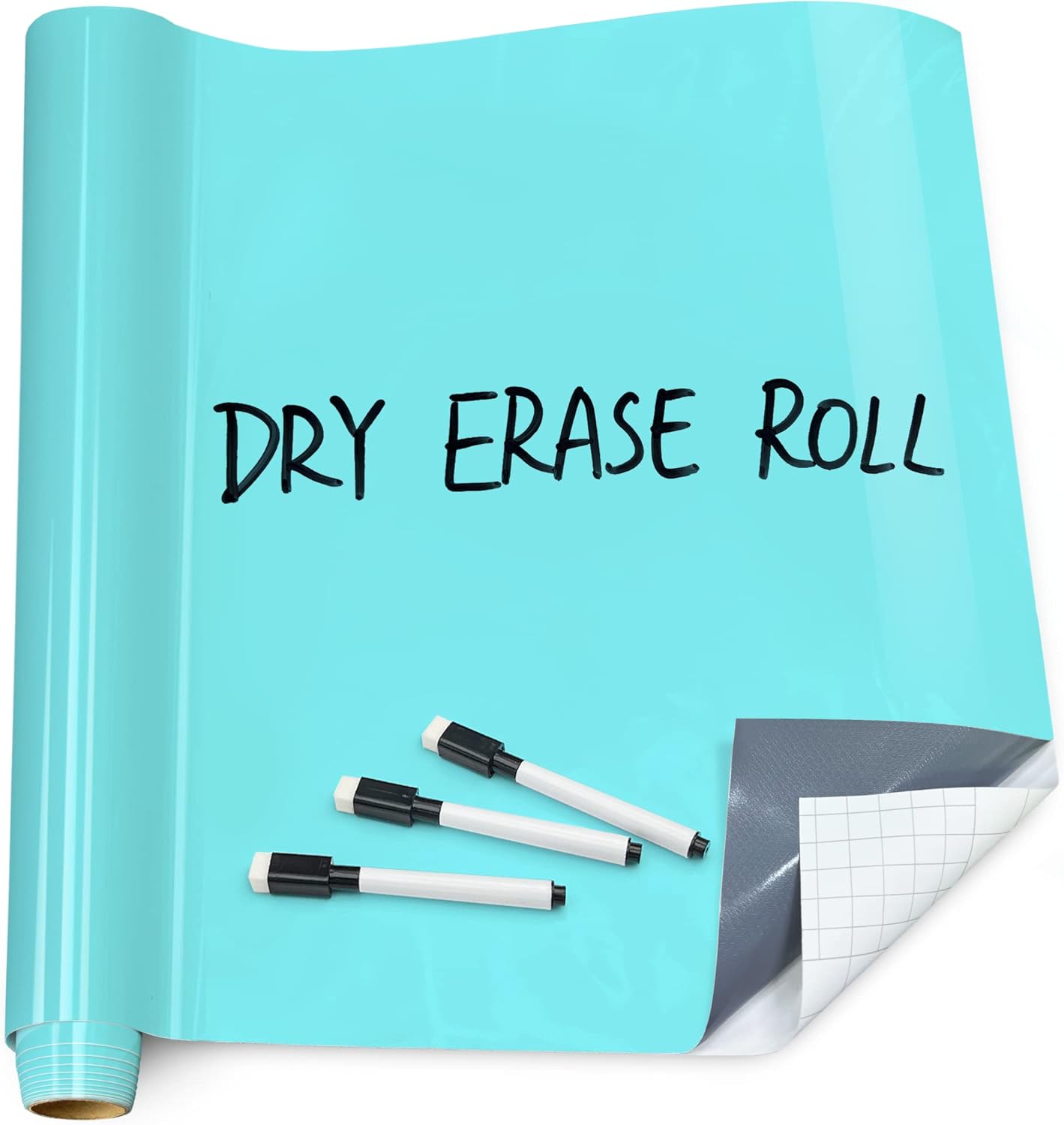 T&W SAME FILM White Board Dry Erase-Colorful Whiteboard Wall Sticker Roll 17.3''X78.7''-Self Adhesive Dry Erase Paper for Desk/Glass/Fridge/Office/Door/Classroom/Kids/Adults-3 Markers-Blue