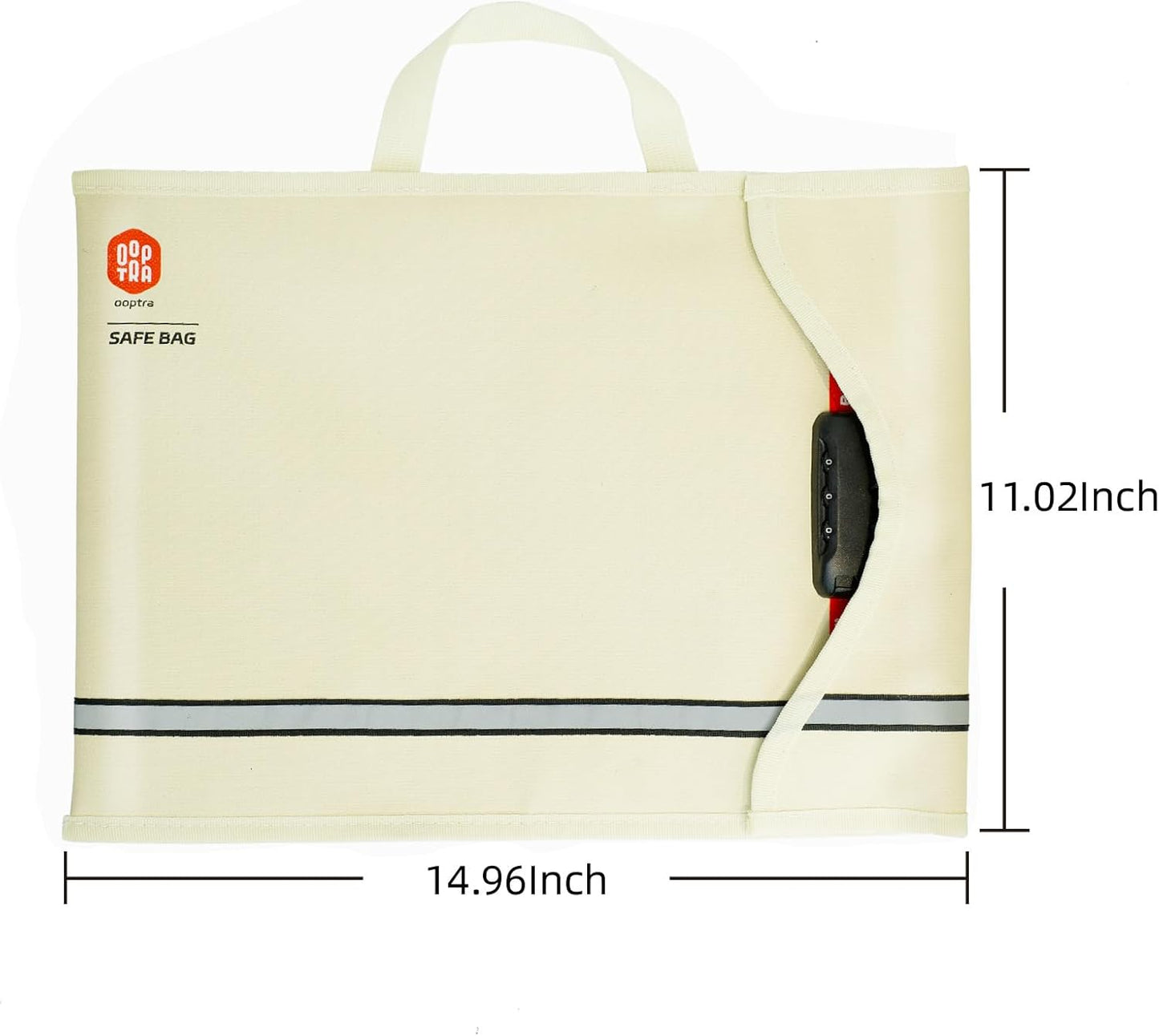 Fireproof Document Bag (Beige) – Waterproof Zipper & Lock – for Home, Office & Travel – Holds Files, Cash, Passport, Valuables – Fire & Water Resistant