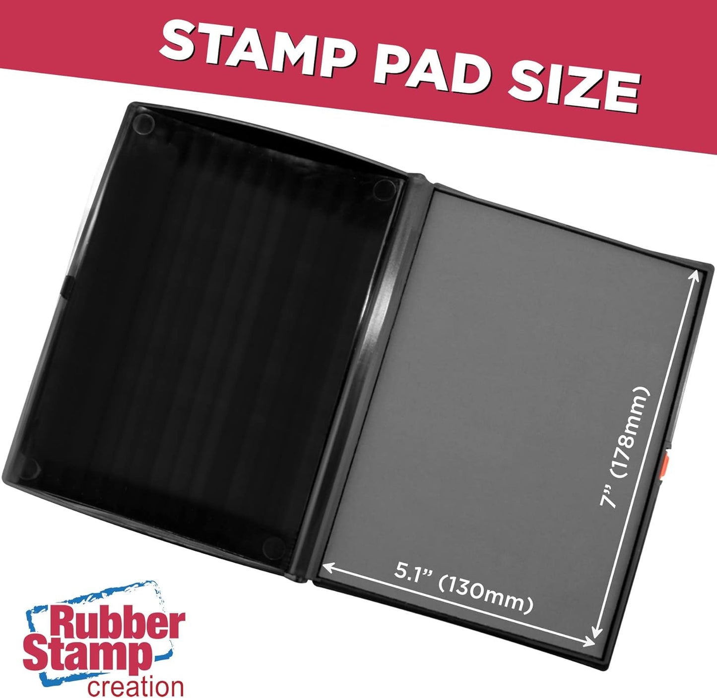 Large Premium Gray Ink Stamp Pad - 5" by 7" - Quality Felt Pad
