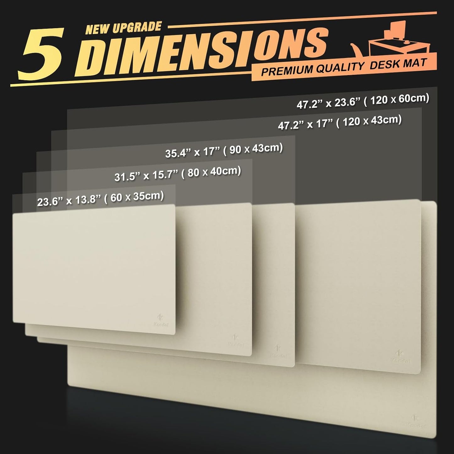 K KNODEL Large Office Leather Desk Mat, Mouse and Keyboard Pad, Computer and Laptop Mat, Desktop Protector and Cover, Writing Pad and Blotter (31.5"x15.7", Ivory Cream)