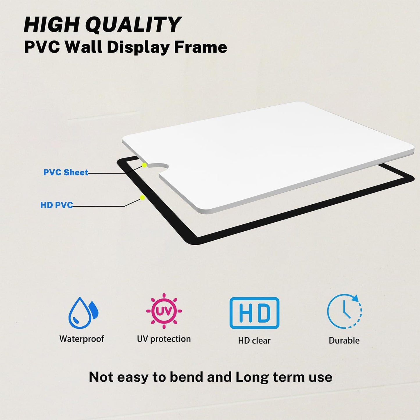 Sign Holder 8.5"x11" Wall-mounted 2 Pack, Self-Adhesive Display Frame for College Certificate/Poster/Paper/Picture Office/Store/School Display Sign Holder with Horizontal and Vertical (Black)