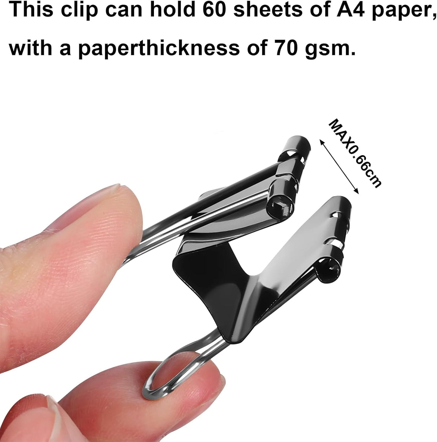 48 Pack Small Binder Clips 3/4 Inch, Black Binder Clips, Small Paper Clamps, Mini Binder Clips Black for Home School Office and Business (48 pcs)