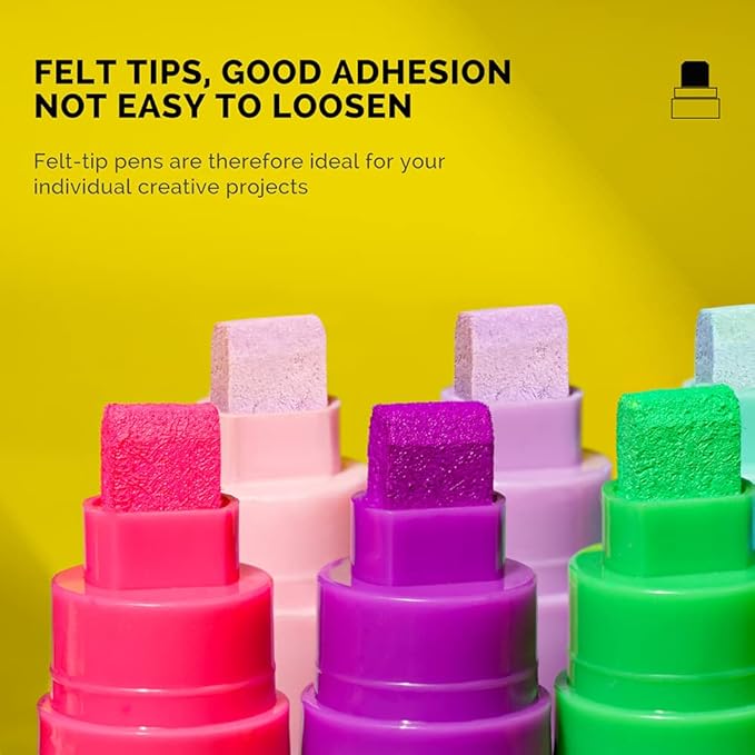 Arrtx Acrylic Jumbo Markers 10mm Broad Tips Acrylic Paint Pens for Stone, Glass, Easter Egg, Wood and Fabric Painting-No Toxic,No Odor