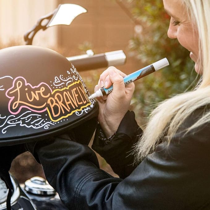 Window Markers for Glass Washable Car Window Paint Pen- Dry Erase Liquid Chalk Marker for Car Decorations on All Surfaces Tire, Windshield - Auto Marker, Autowriter, Rain Resistant (Red, Jumbo Tip)