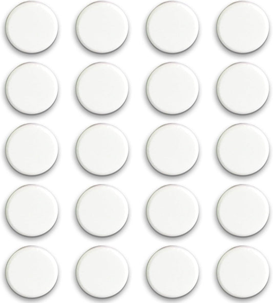 Qualsen Fridge Magnets, 20pcs Refrigerator Magnets, Small Magnet for Whiteboard, Mini Cute for Fridge, Locker, White Board, Kitchen, Office, Classroom (White)