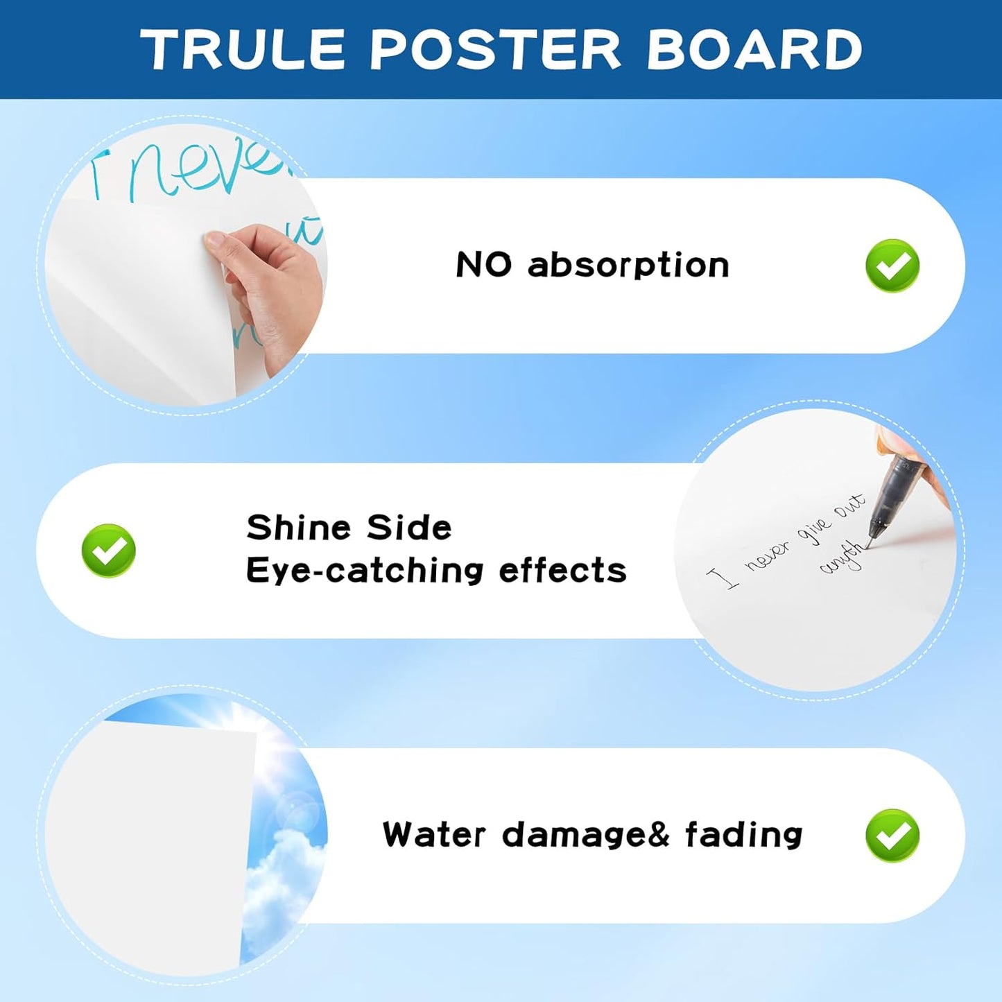 30Pcs VinTS 22x28 White Poster Board, 2 Side Glossy & Matte Thickness Poster Board Bulk for Vision, Science Fair, School Arts (Pack of 30)