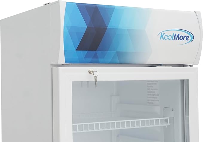 KoolMore KM-MDR-9CPWH 22 in. One-Door Commercial Merchandiser Refrigerator in White, 9 cu. ft. ETL Listed for Safety and Sanitation