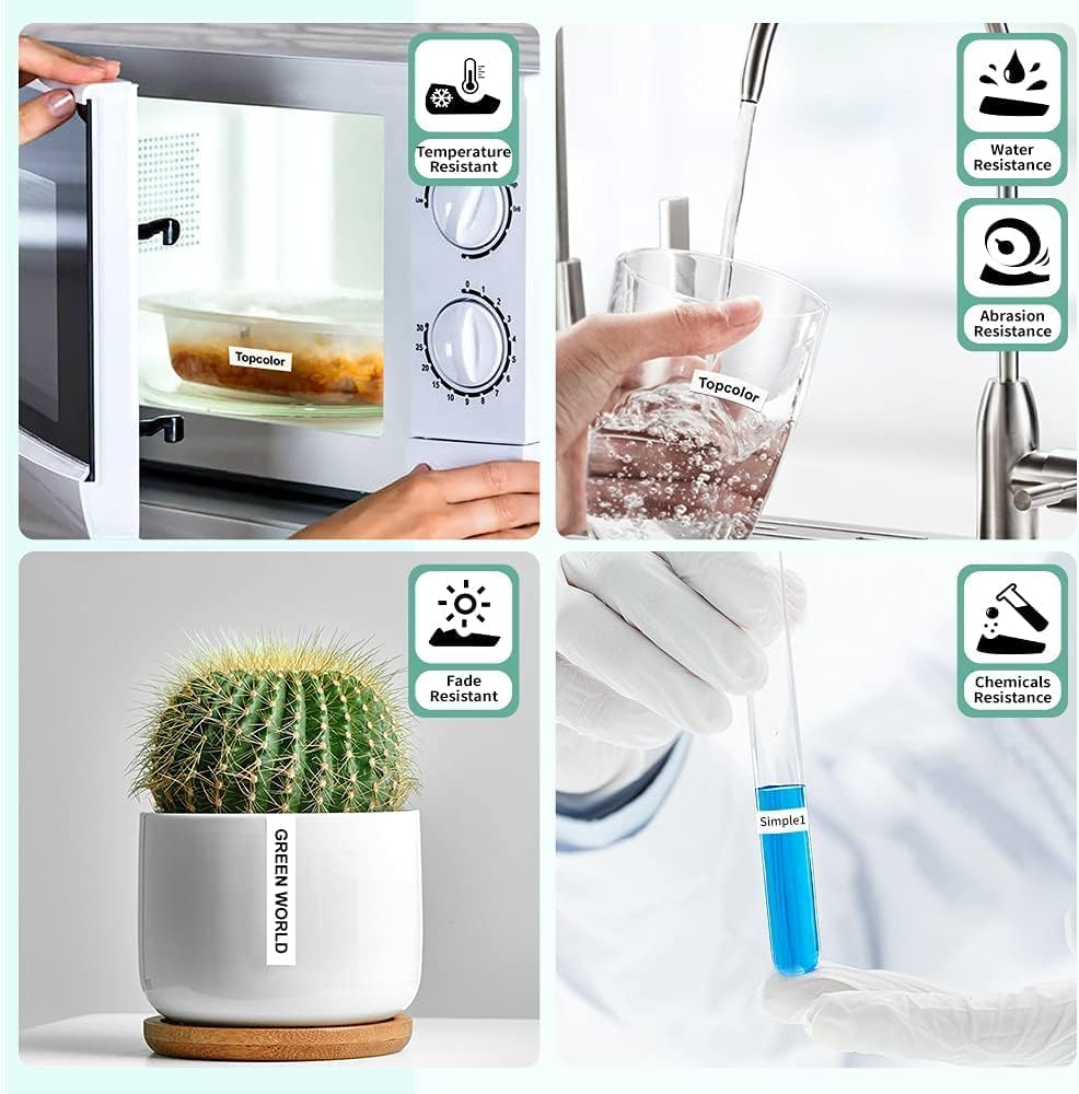 8-Pack 18mm 0.7" Laminated White Tape Compatible for Brother Tze-241 Tze241 Tz-241 Tz241 3/4" P Touch Tze Tz 18mm Label Tape for PTD410 PTD400 PTD610BT PTD600 PTD460 PT-2730 Label Maker