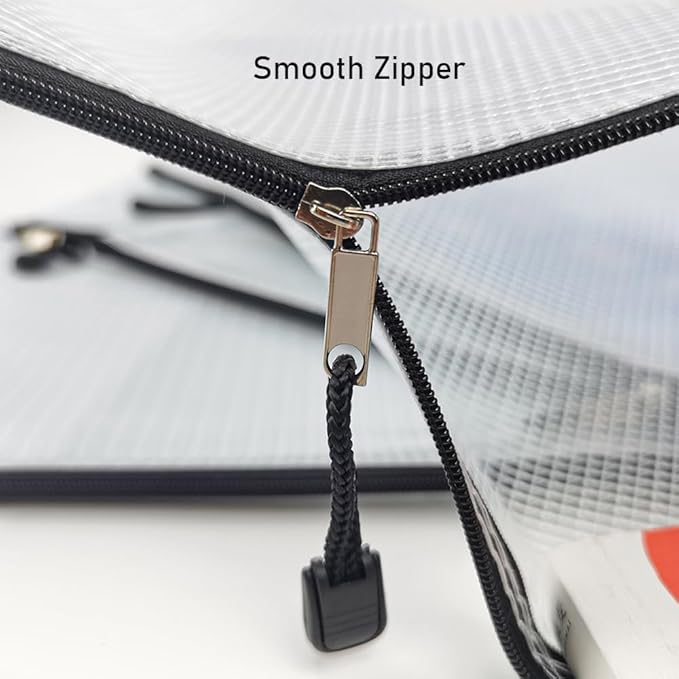 D-KINGCHY 24Pcs Zipper Storage Bags, Plastic Mesh Zippered Pouch for Organization, Waterproof Versatile Bags for Office Supplies School Travel