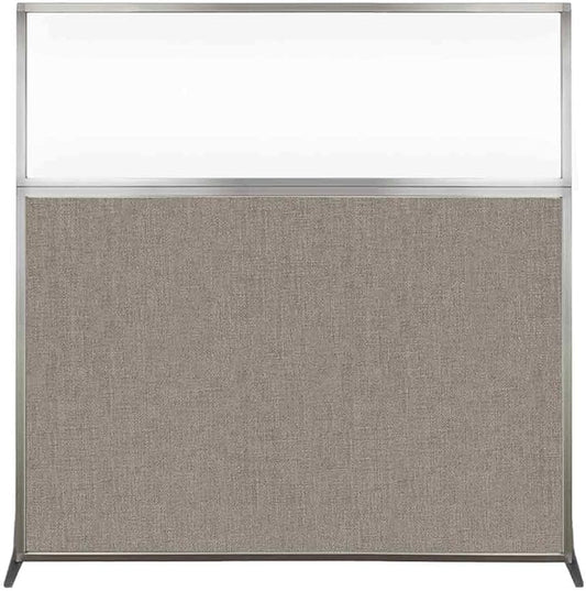 Versare Hush Screen Portable Room Divider | Workstation Wall Divider | Freestanding Privacy Hush Panels | Clear Windows | Fabric Office Divider Screen | Great for Room Separation