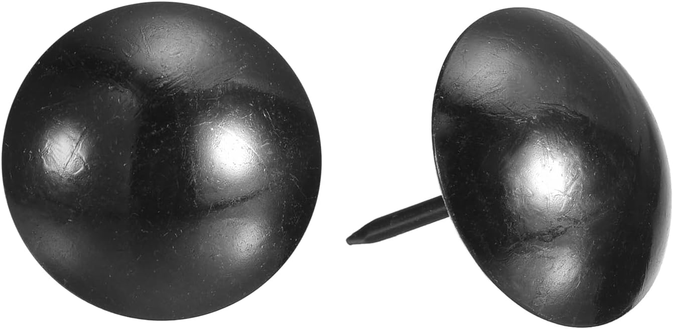 uxcell Upholstery Tacks Nail Pins Furniture, 30Pcs 25x28.5mm Thumb Tack Pins Assortment Kit Carbon Steel for Home Sofa DIY Decorative Nail Heads Nails, Black