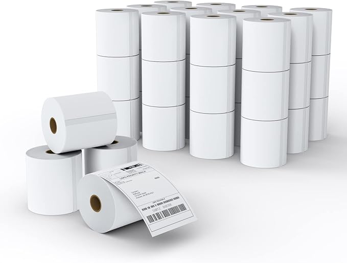 MFLABEL® 40 Rolls of 450 Labels 4x6 Direct Thermal Shipping Labels for Zebra 2844 ZP-450 ZP-500 ZP-505