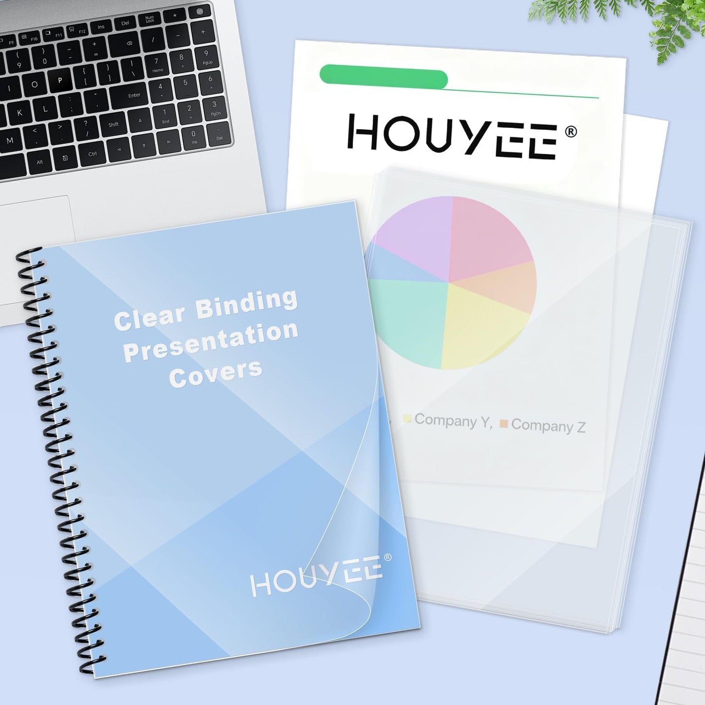 HOUYEE 200 Pack 4.5 Mil PVC Binding Presentation Covers,Clear Report Covers,8.5x11 Inches,Letter Size