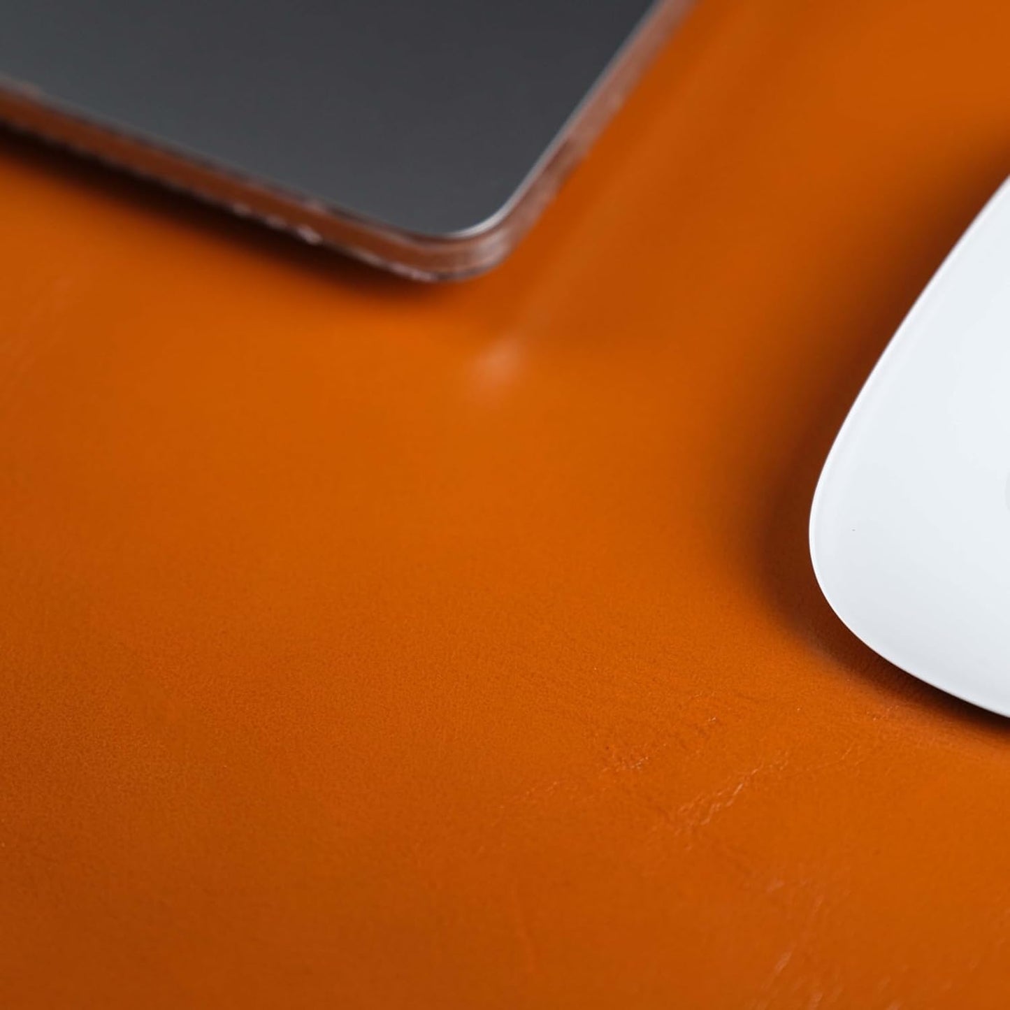 Jersey Genuine Calfskin Leather Desk Pad, Office Desk Mat with Non-Slip Bottom, Smooth Surface for Mouse & Keyboard, Desk Protector (14.6x31.5 inches) (Tan)