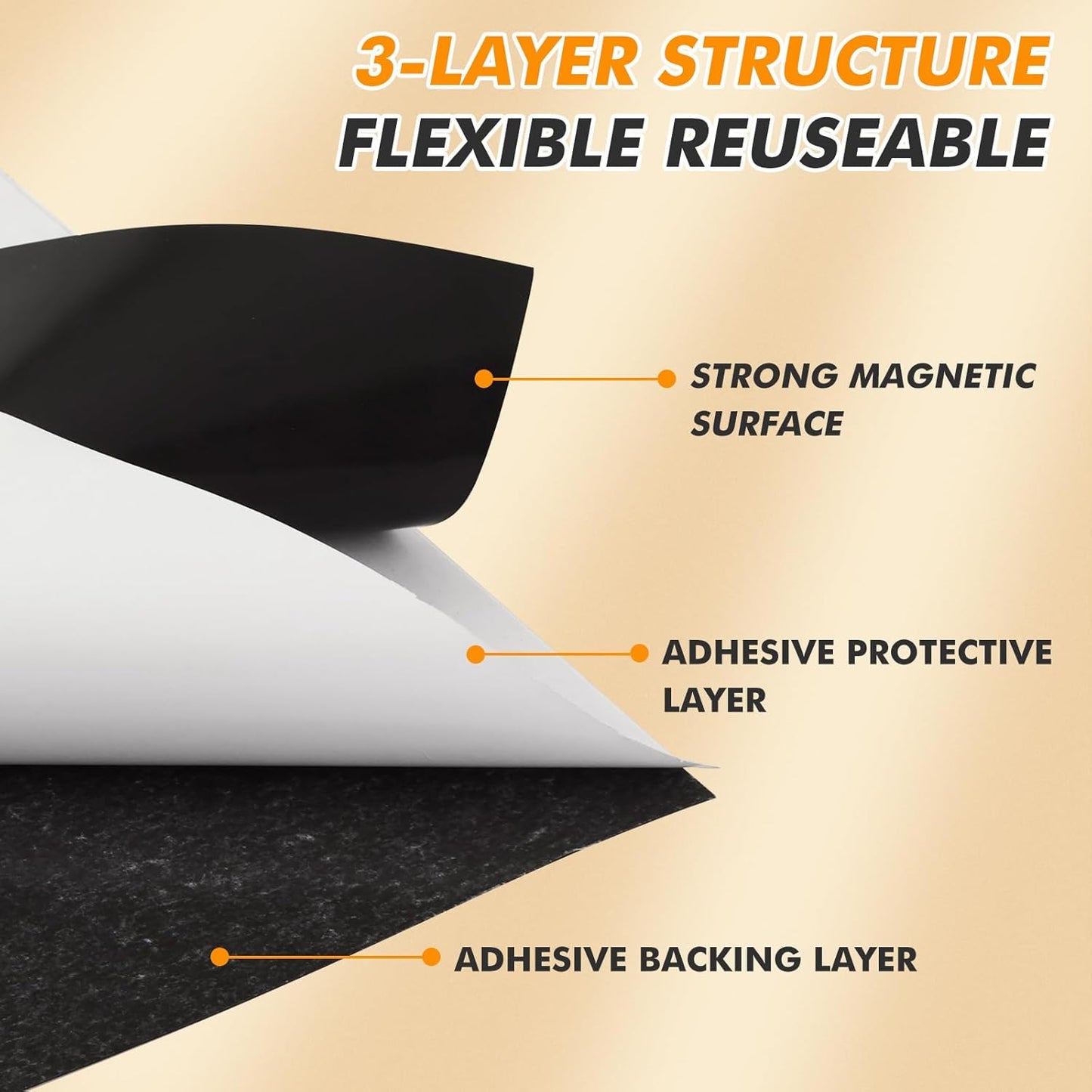 Adhesive Magnetic Sheets 8 x 10 Inch, 30 Packs Magnetic Sheets with Adhesive Backing - 0.5mm Thickness Flexible Magnet Sheets for Dies Storage, Craft Projects, Photos, School, Office