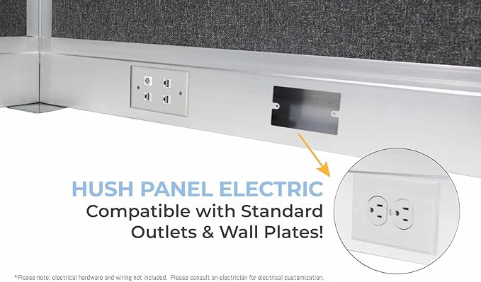 Versare Pre-Configured Hush Panel Electric Cubicle | Workstation Divider Walls | Cubicle Privacy Panels | Office Partition Walls
