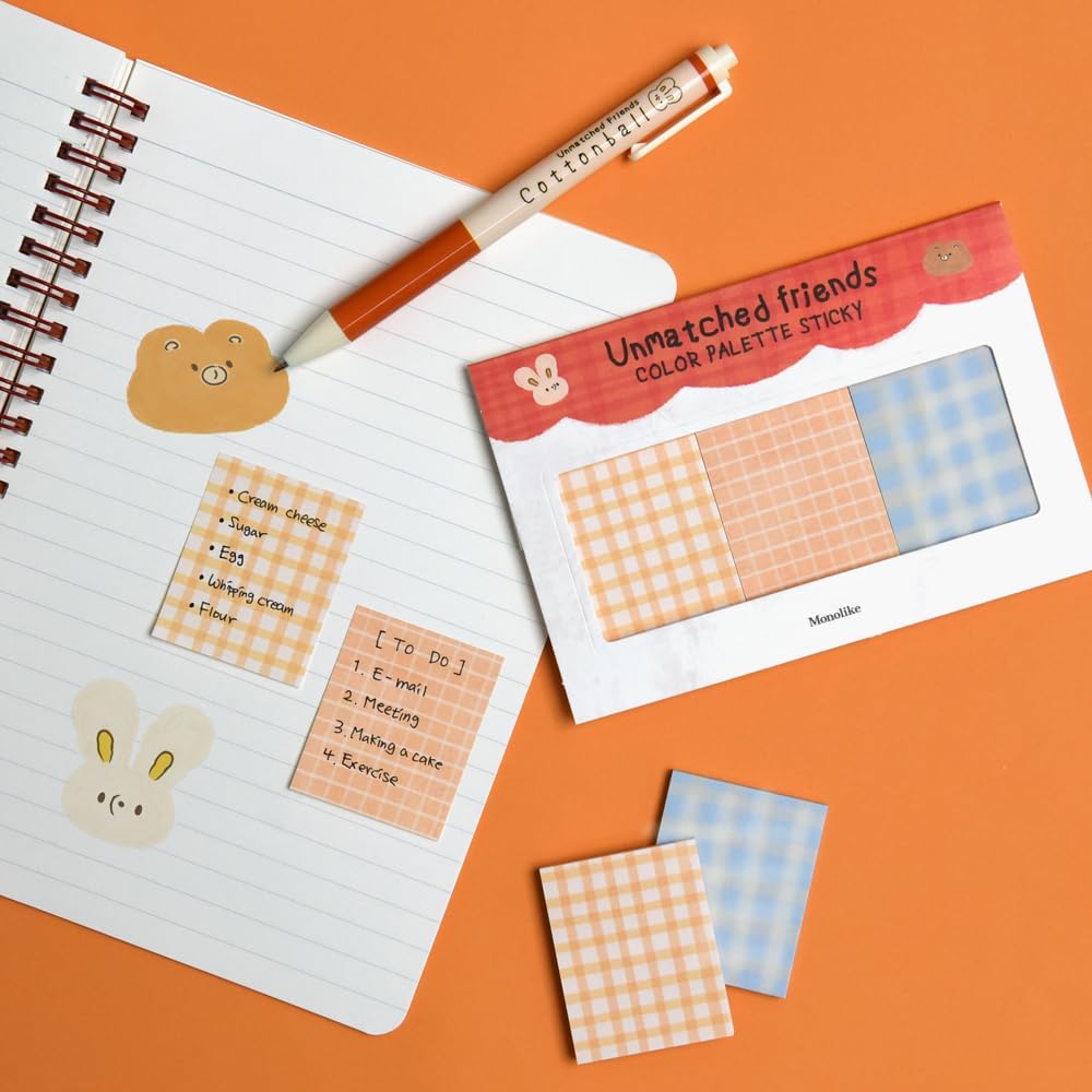 Monolike Color Palette Sticky Unmatched Friends A Set 4p - Self-Adhesive Memo Pad 30 Sheets