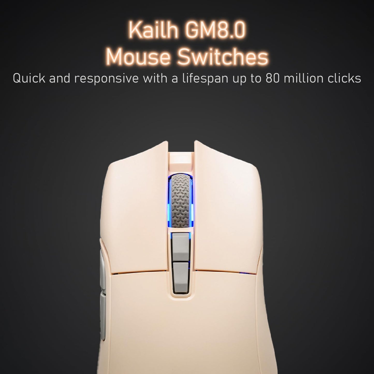 iRocks M31R Wireless Gaming Mouse, Triple Mode 2.4G/ Bluetooth/USB-C Detachable Cable Gaming Mouse, Kailh GM8.0 Switches, Advanced PixArt PAW3395 Optical Sensor, Up to 26,000 DPI - Light Buff Brown