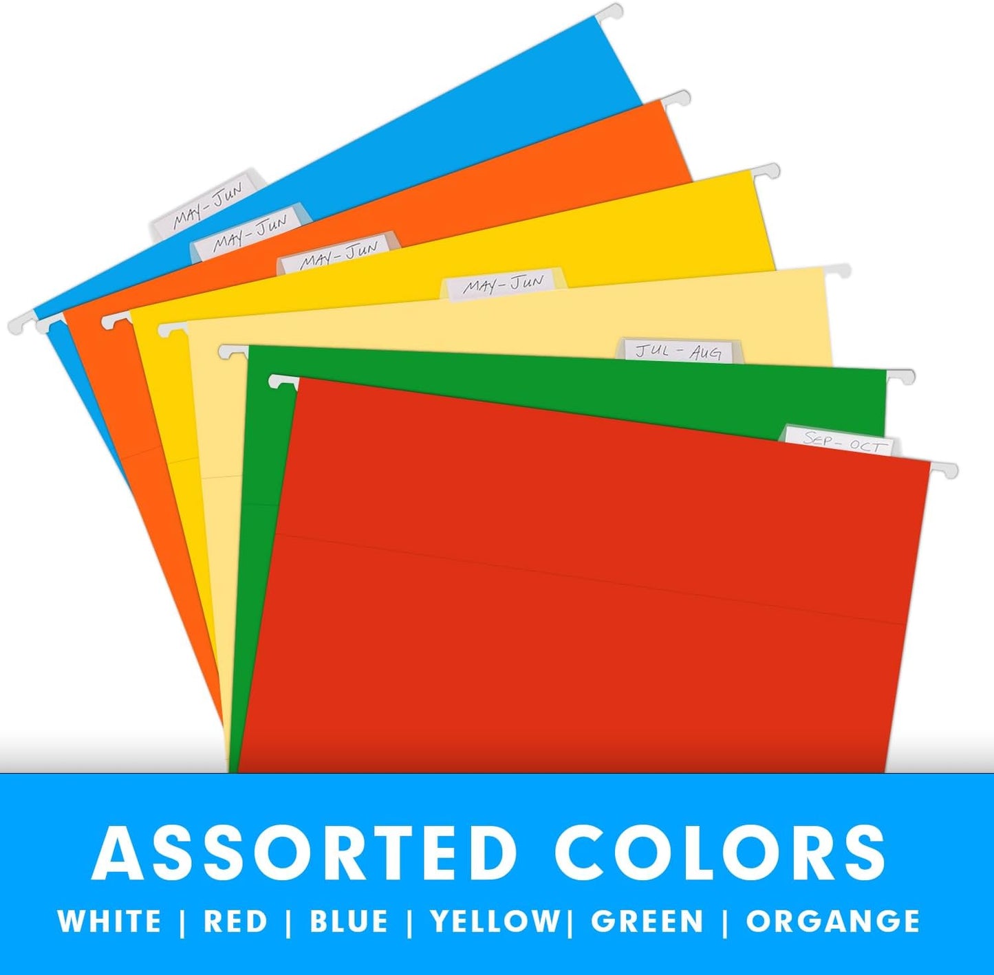 Extra Capacity Hanging File Folders, RAZCC 60 Pack Letter Size Reinforced Hanging Folders with Heavy Duty 3 Inch Expansion for Bulky Files, Filing Cabinet, Adjustable Tabs, Assorted Colors