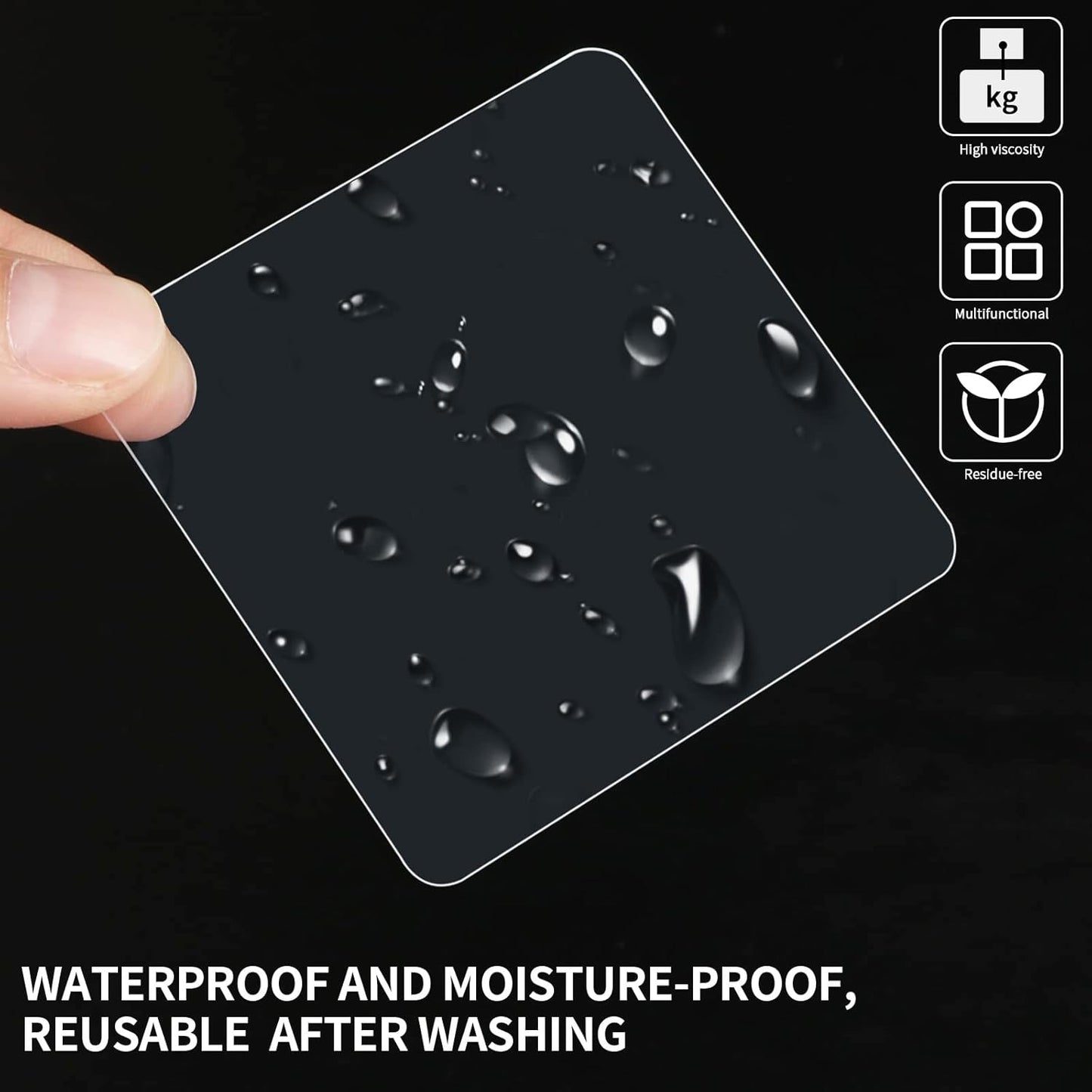 10PCS Premium Double Sided Mounting Squares Clear Tape,Heavy Duty Adhesive Pads for Pictures,Poster Hanging Strips - Strong Sticky Tack,Waterproof Adhesive for Shower,Wall Patch,Sticky Pads