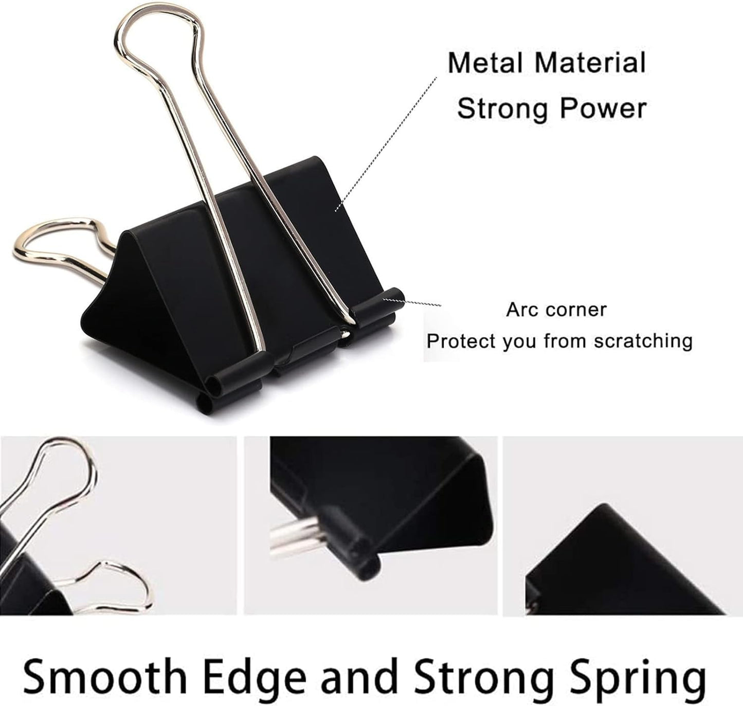 Extra Large Binder Clips 2.4 Inch, 30 Pack Upgrade Big Clips Paper Clamps for Office and Home Supplies