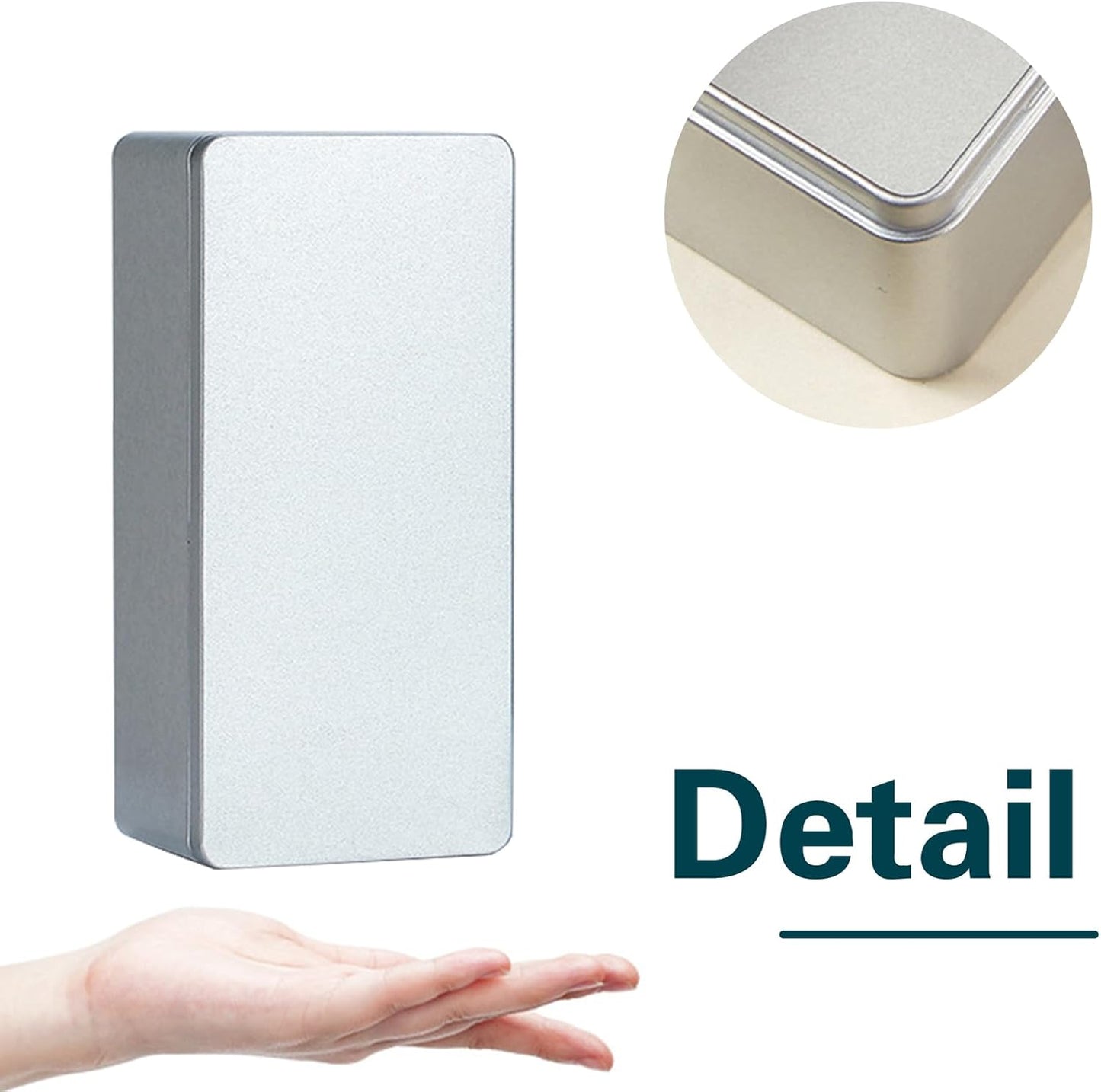 Silver Metal Cash Box - Single Row Currency Tray with Lid - Money Storage Organizer