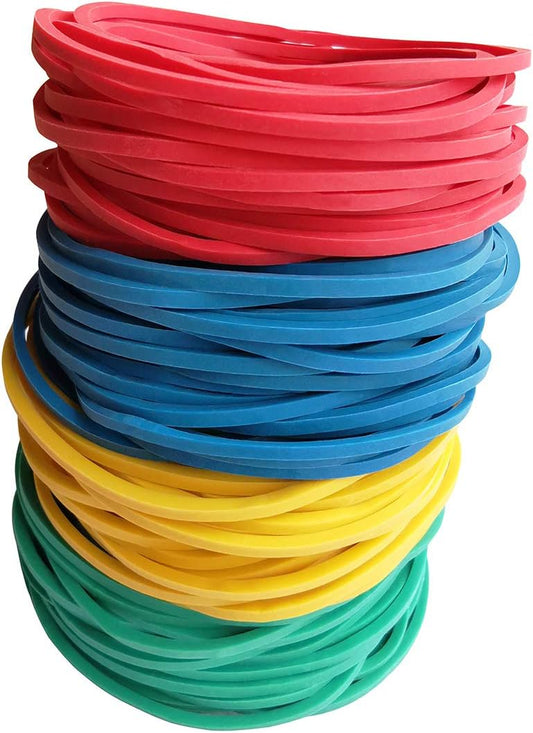 400pcs 38mm(1.5inch) JOYLOYAL Multi-Color Rubber Bands Stretchable Elastic Bands Sturdy Rubber Bands for School Home and Office Use Stationery Supplies