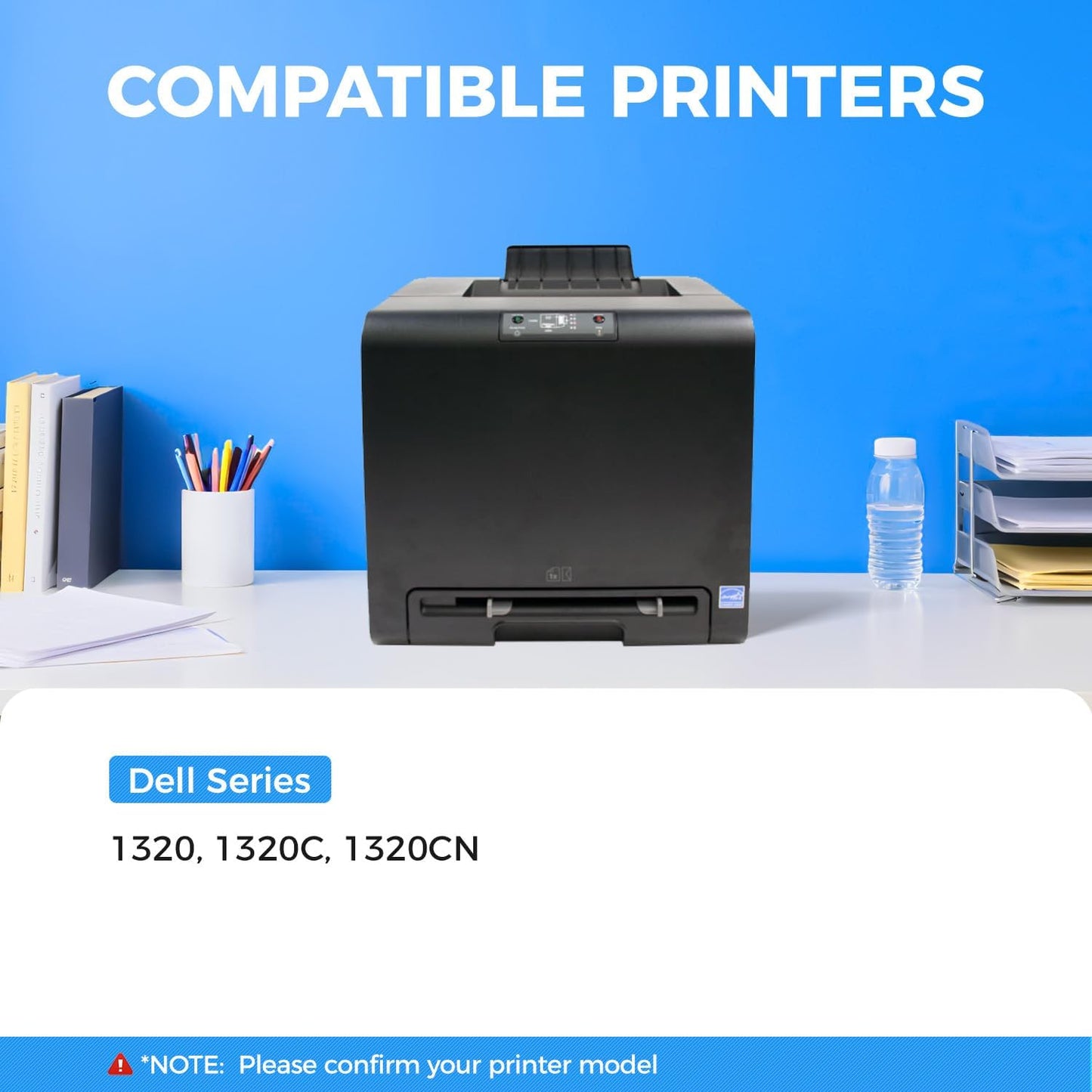 1320 1320C 1320CN Toner Cartridge Set 4-Pack Replacement for Dell 1320C 310-9058 310-9060 310-9062 310-9064 KU052 KU053 KU054 KU055 Toner Compatible with Dell Color 1320 1320C 1320CN Laser Printer Ink