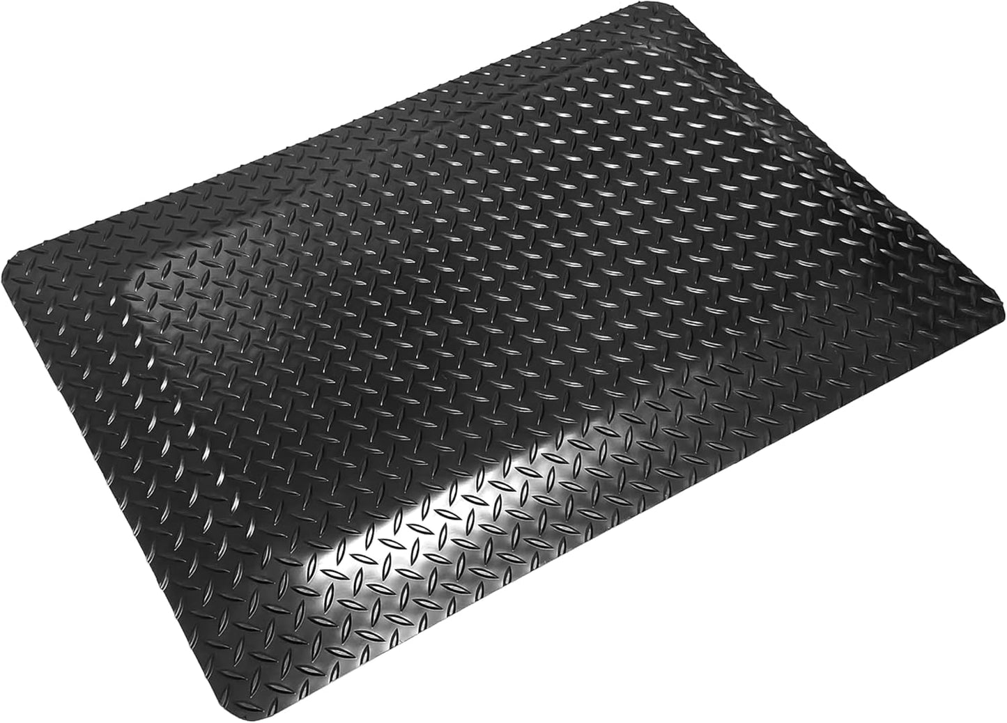 Rhino Mats, American Classic Diamond Anti-Fatigue Mats, Industrial Ergonomic Comfort Standing Mat for Work, Home, Garage, Office, Kitchen or Anywhere (Black 9/16" Thick, 4 FT. x 25 FT.)