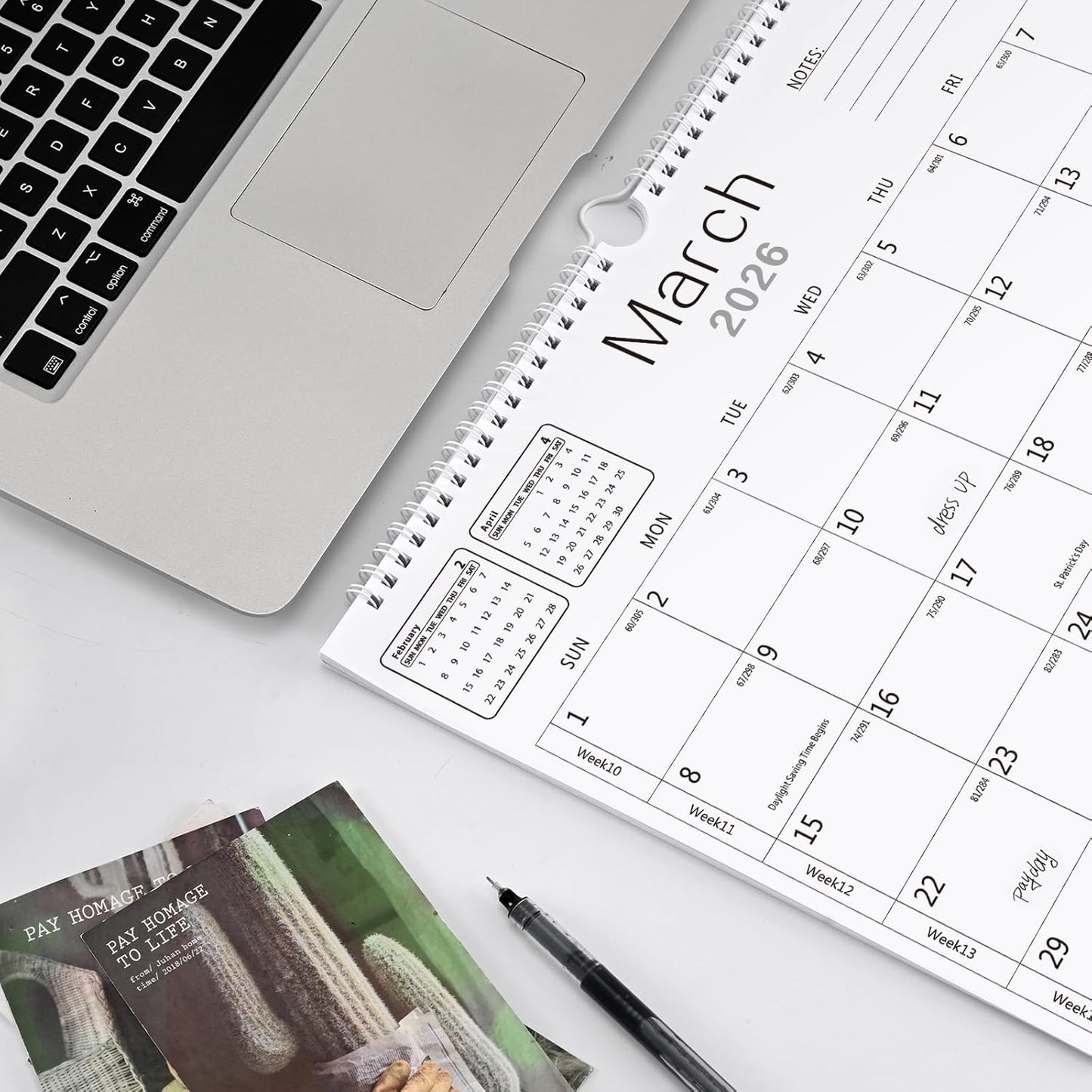 Wall Calendar -Calendar 2026-2027 from Jan. 2026 to Jun. 2027,18 Months Calendar,12"×17"Thick Paper with festival Dates and Ruled Blocks for Home or Office New Year and Christmas Gifts