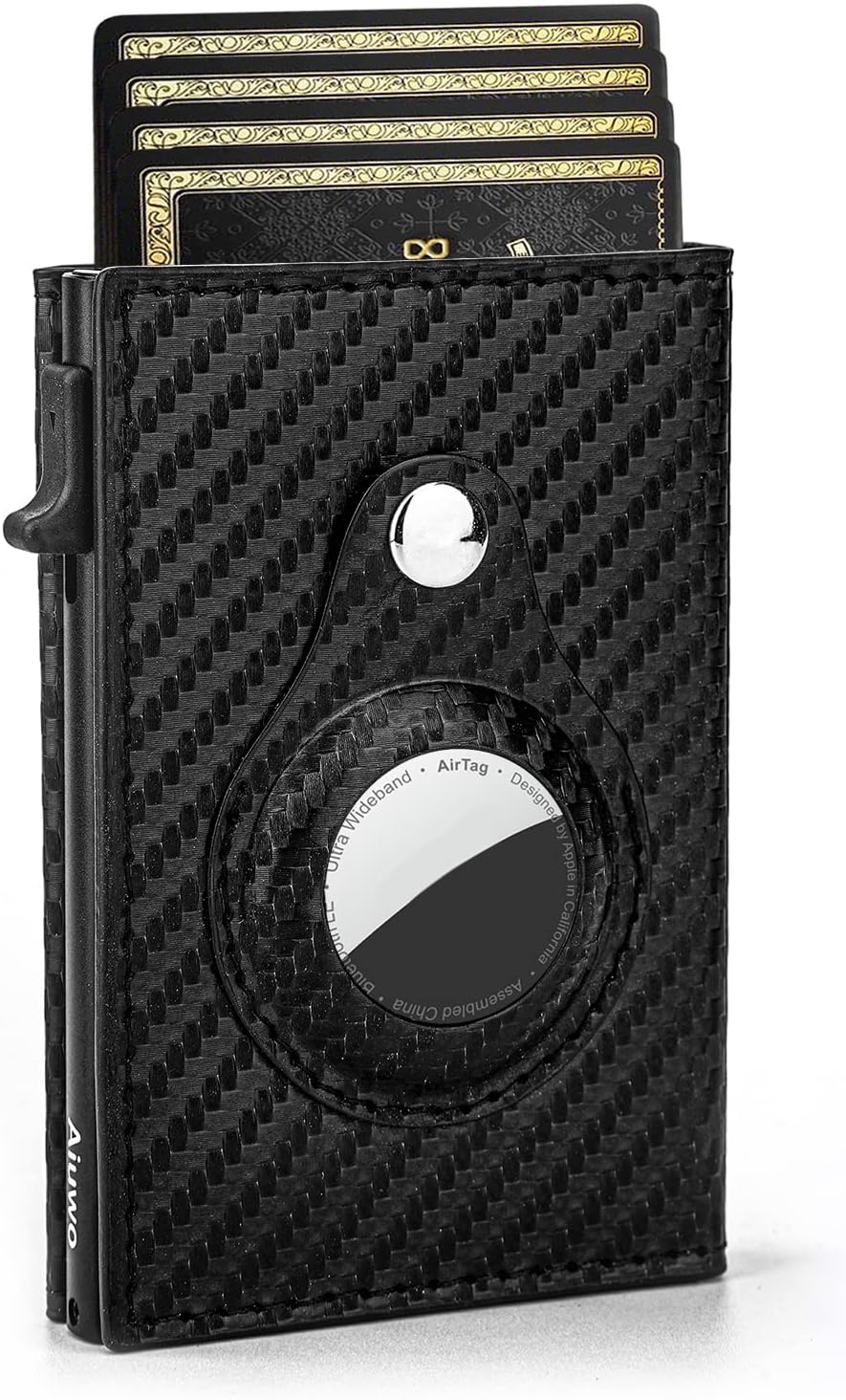 Aiuwo Airtag Wallet for Men,Mens Wallet Card Holder,Smart,Slim,Minimalist Wallet,Credit Cards Holder RFID Blocking Wallet (Airtag Wallet, Carbon Fiber)