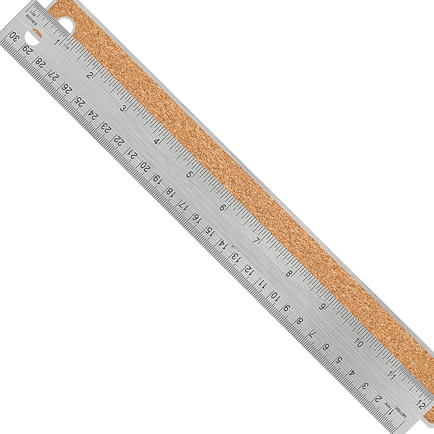 Stainless Steel Metal Ruler:[1 Pieces 12 Inch] Stainless Steel Metal Ruler with Cork Backing Non-Slip Rulers with Inch and Centimeters Drafting Office Tools Prevent Ink Leakage