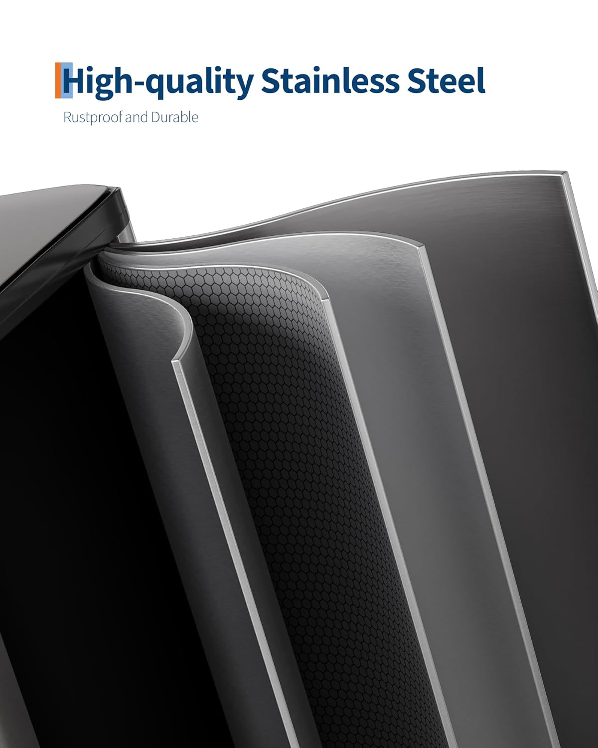 GarveeHome 2 x 8 Gallon Stainless Steel Double Trash Can with Lid for Kitchen, Large Dual Trash and Recycle Bin Combo, Step-on Kitchen Metal Garbage Cans, PP Inner Buckets, Liner Rim, Matte Grey