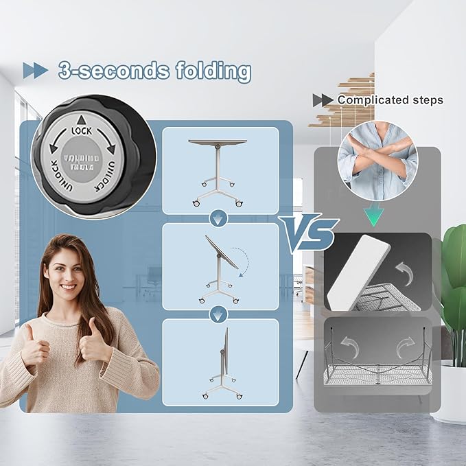 6Pack Folding Conference Room Table, Modern Conference Tables with Silent Wheels, Large Rectangular Mobile Training Tables for Office Classroom, Foldable Modular Seminar Table White (L70.9in)