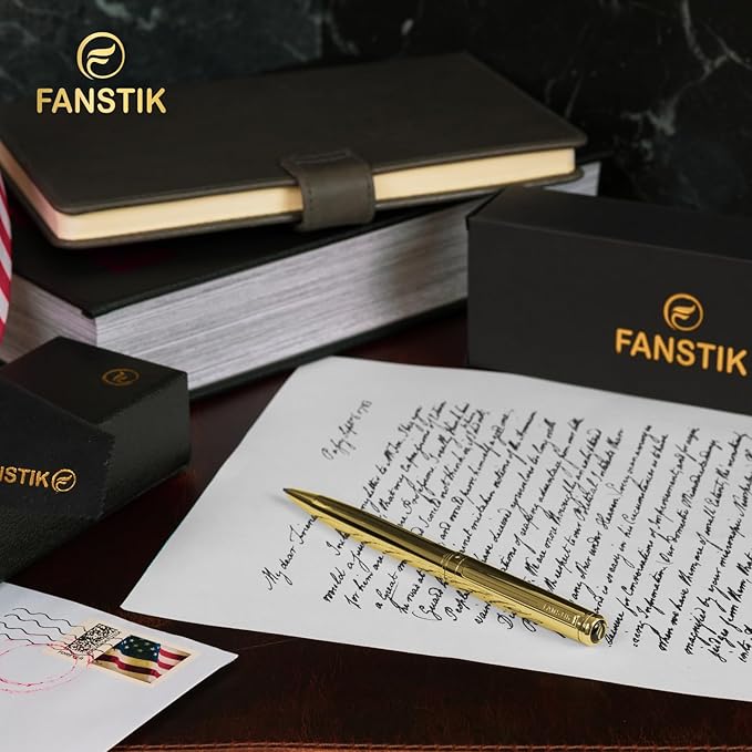 Customized Gold Luxury ballpoint pen (Made In USA) fancy gift set for women, Real 24K Gold Plating, Professional executive pen gift set for men (Lux Custom-BallPoint Gld)