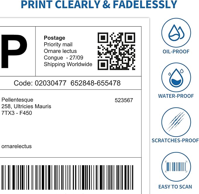 Half Sheet Shipping Labels - 20000 Counts, 8.5” x 5.5” Self Adhesive Shipping Label White Internet Mailing Labels 2 Per Page, Laser & Inkjet Printer Compatible [10000 Sheets 8.5” x 11”]
