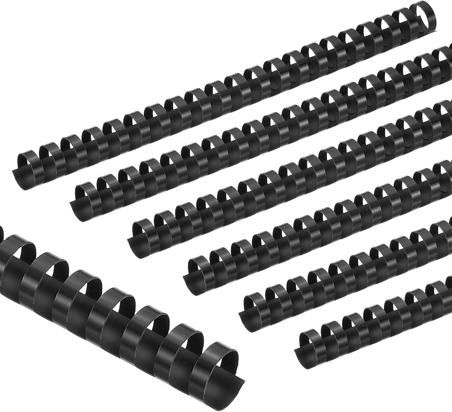 PATIKIL 20mm (3/4") Plastic Binding Combs, 100 Pcs 21 Rings Comb Binding Spines 150 Sheet Capacity Letter Size for Binding Paper Sheets Notebook Calendar Picture Album, Black